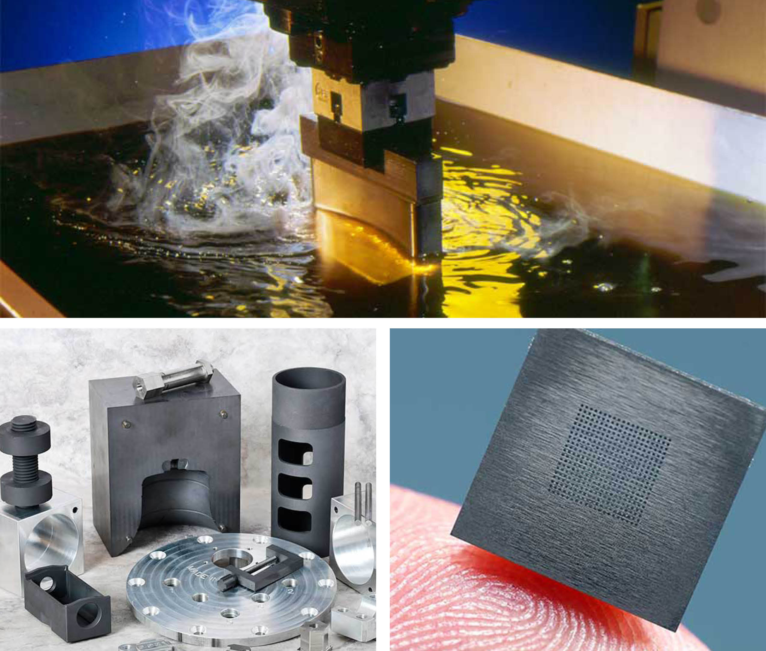 edm_collage collage of 3 images of edm machinery