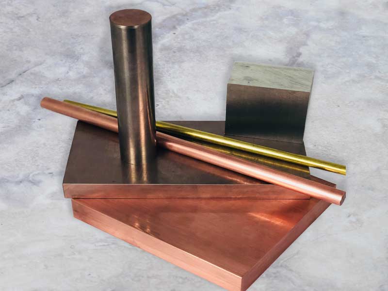 Metal material on table top